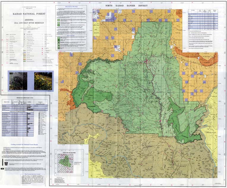 Kaibab National Forest Visitor Map Tusayan And Williams Ranger