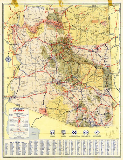 Map 810.1950 -- Road Map of Arizona 1950