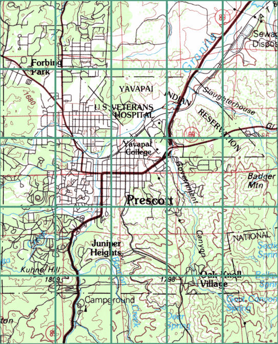 Prescott city index map